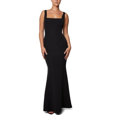 Laundry by Shelli Segal Womens Black Square Neck Evening Dress Gown 12 BHFO 6510
