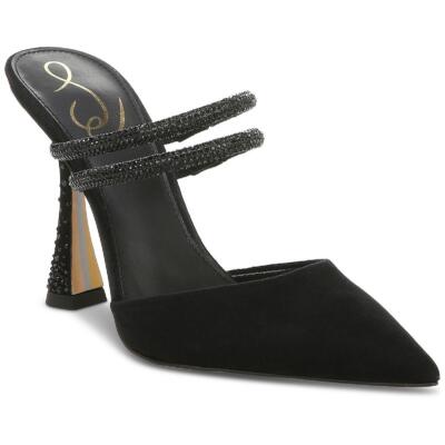

Sam Edelman Женские туфли без задника Agustina со стразами на каблуке с острым носком BHFO 6199, Black suede, Agustina