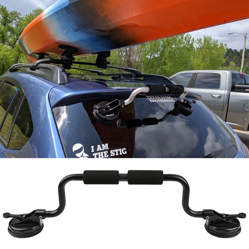 Roller Kayak Loader With Suction Cup For Kayak Canoe Roof Load Assist Blk