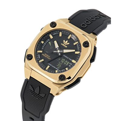 Pre-owned Adidas Originals Black Unisexs Analogue-digital Watch City Tech One Sst