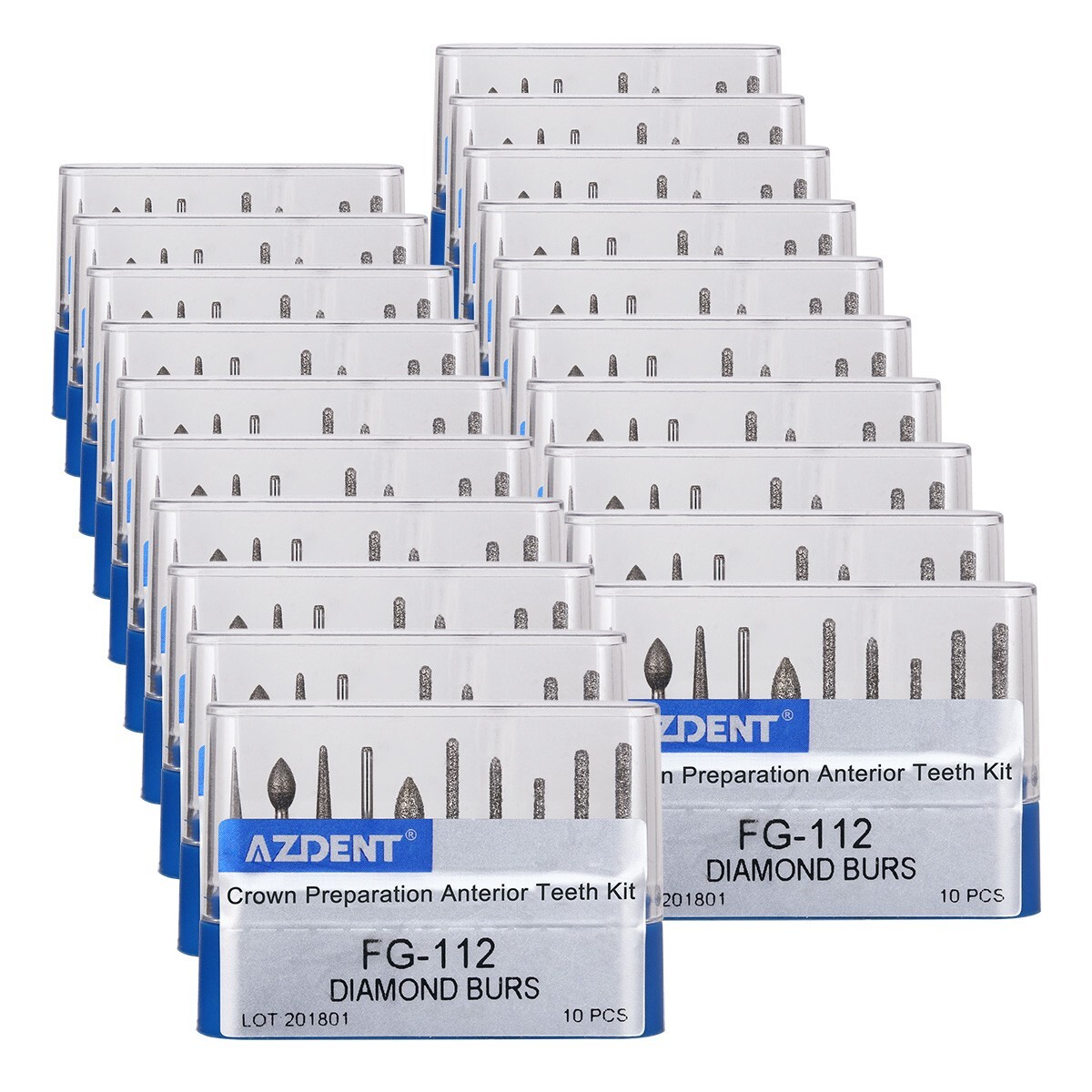 10pcs Dental FG Crown Preparation Diamond Burs Anterior Teeth Drills Kit FG-112