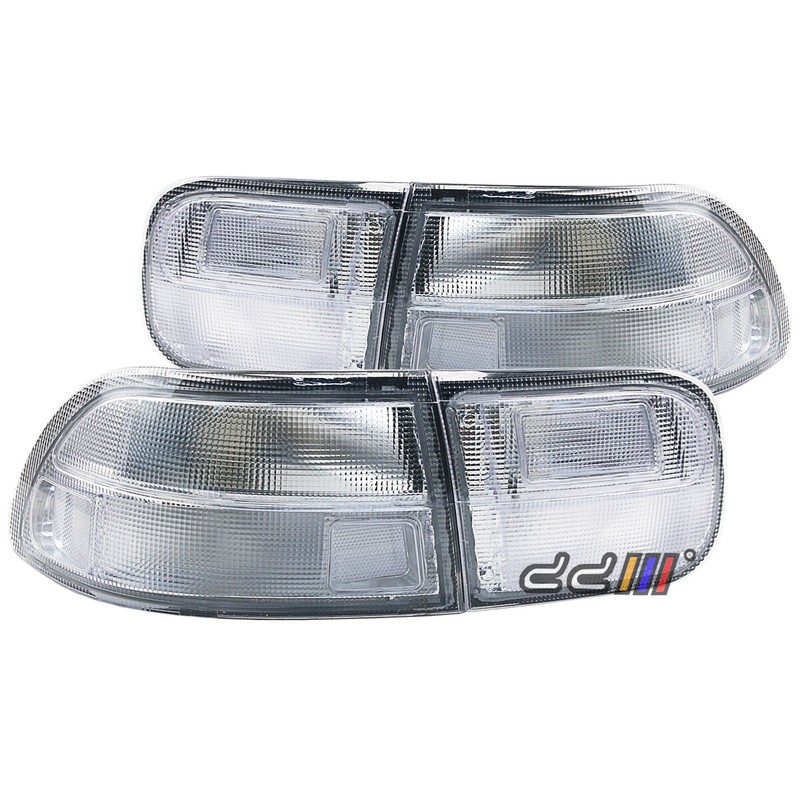 Clear White Rear Tail Light Lamp Fit For Honda Civic EG EG9 EJ Coupe 4DR 92-95