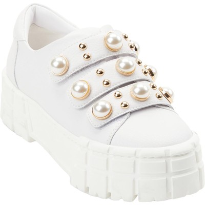 

Karl Lagerfeld Paris Женские белые повседневные и модные кроссовки Catori BHFO 3964, Bright white tumbled leather