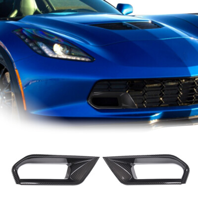 ABS Carbon Fiber Front Bumper Side Air Trim Frame For Corvette C7 Z06 14-19