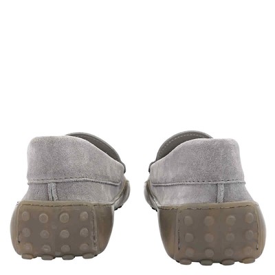 Pre-owned Tod's Tods Men's Grey Suede Gommino Loafers, Brand Size 5.5 ( Us Size 6.5 ) In Gray