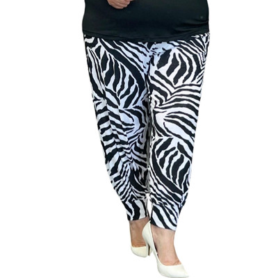 WOMENS LADIES ZEBRA PRINT HAREM PANTS ELASTIC WAIST