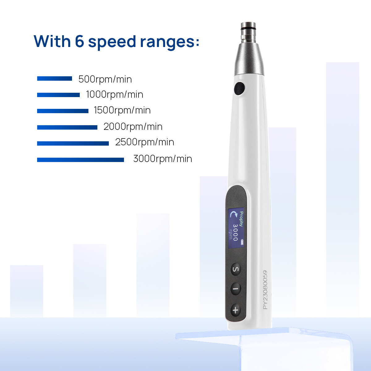 Dental Wireless Electric Hygiene Prophy Handpiece +2Pcs Universal Prophy Angles