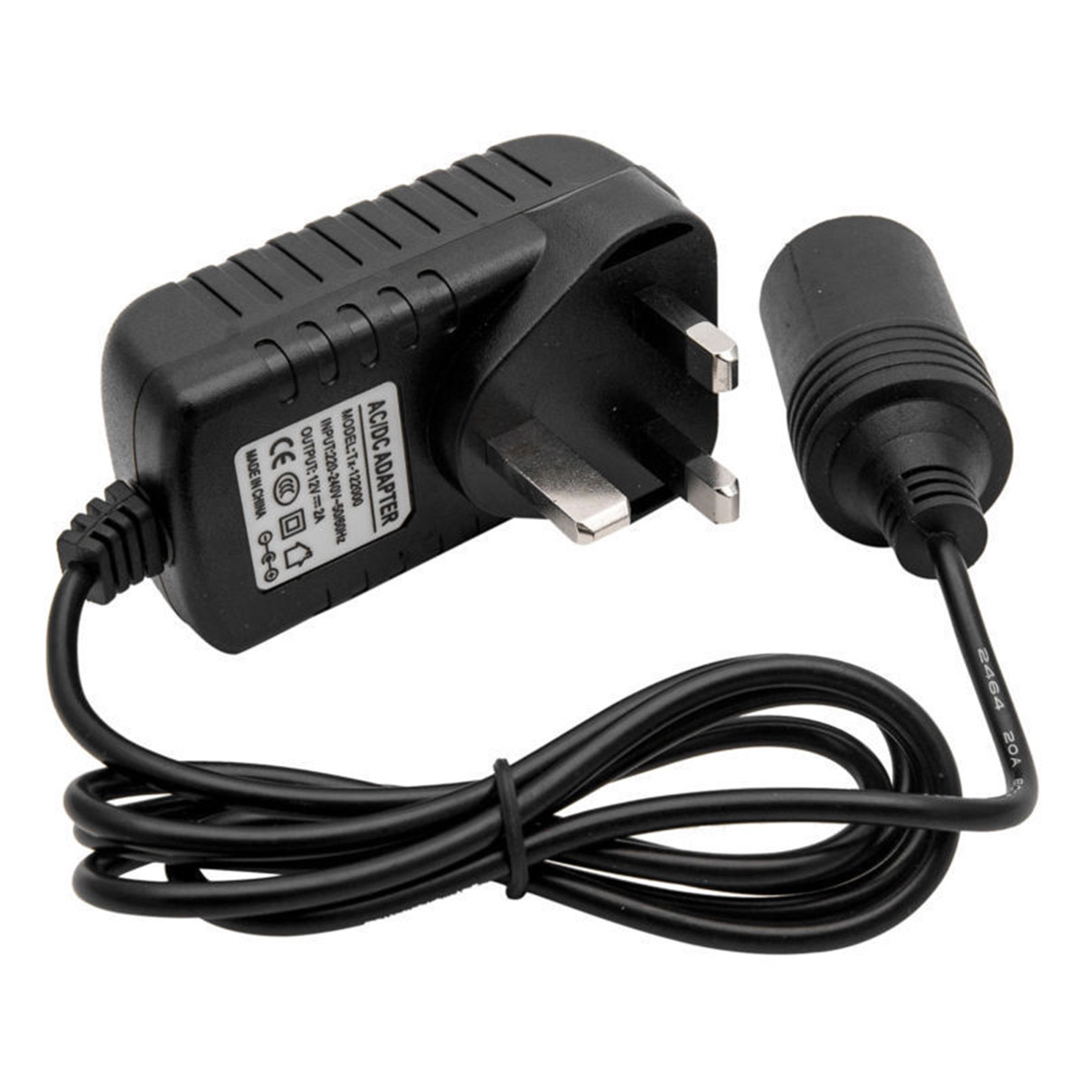 240V Mains Plug to 12V Socket Adapter Converter Car Cigarette Lighter