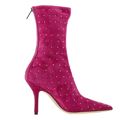 Pre-owned Paris Texas Ladies Pink Ruby Holly Mama Ankle Boots, Brand Size 37 (us Size 7)