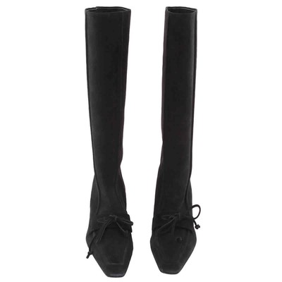 Pre-owned Burberry Black Storm 50mm Suede Boots