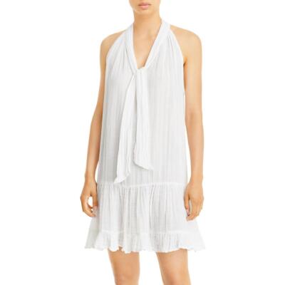 

Sundays Womens Elisa Halter Хлопковое мини-платье с лямкой на шее BHFO 8945, Белый