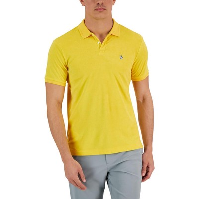 

Мужская желтая рубашка поло с коротким рукавом Original Penguin  BHFO 6076, Green sheen, OPKM2032OP