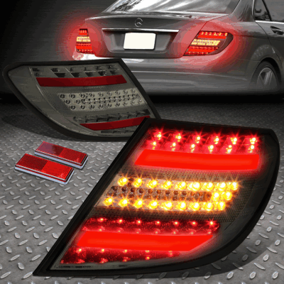 [СВЕТОДИОДНАЯ ПАНЕЛЬ-ТРУБКА]ДЛЯ 08-11 ЗАДНИХ ФОНАРЕЙ MERCEDES BENZ C-CLASS W204 С ДЫМЧАТЫМИ СТОП-СИГНАЛАМИ