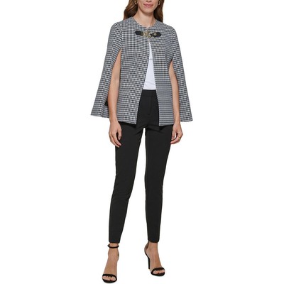 Профессиональная офисная куртка-накидка DKNY Womens B/W Houndstooth, L BHFO 1642