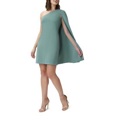

Adrianna Papell Женское креповое мини-платье-футляр на одно плечо BHFO 4275, Green slate