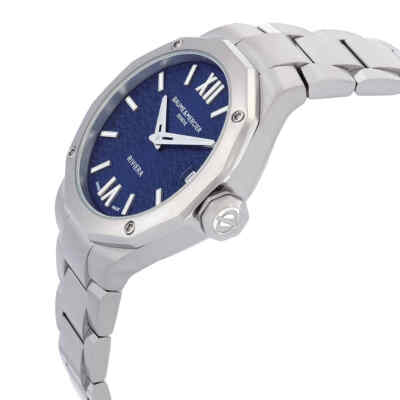 Pre-owned Baume & Mercier Baume Et Mercier Riviera Quartz Blue Dial Ladies Watch M0a10727