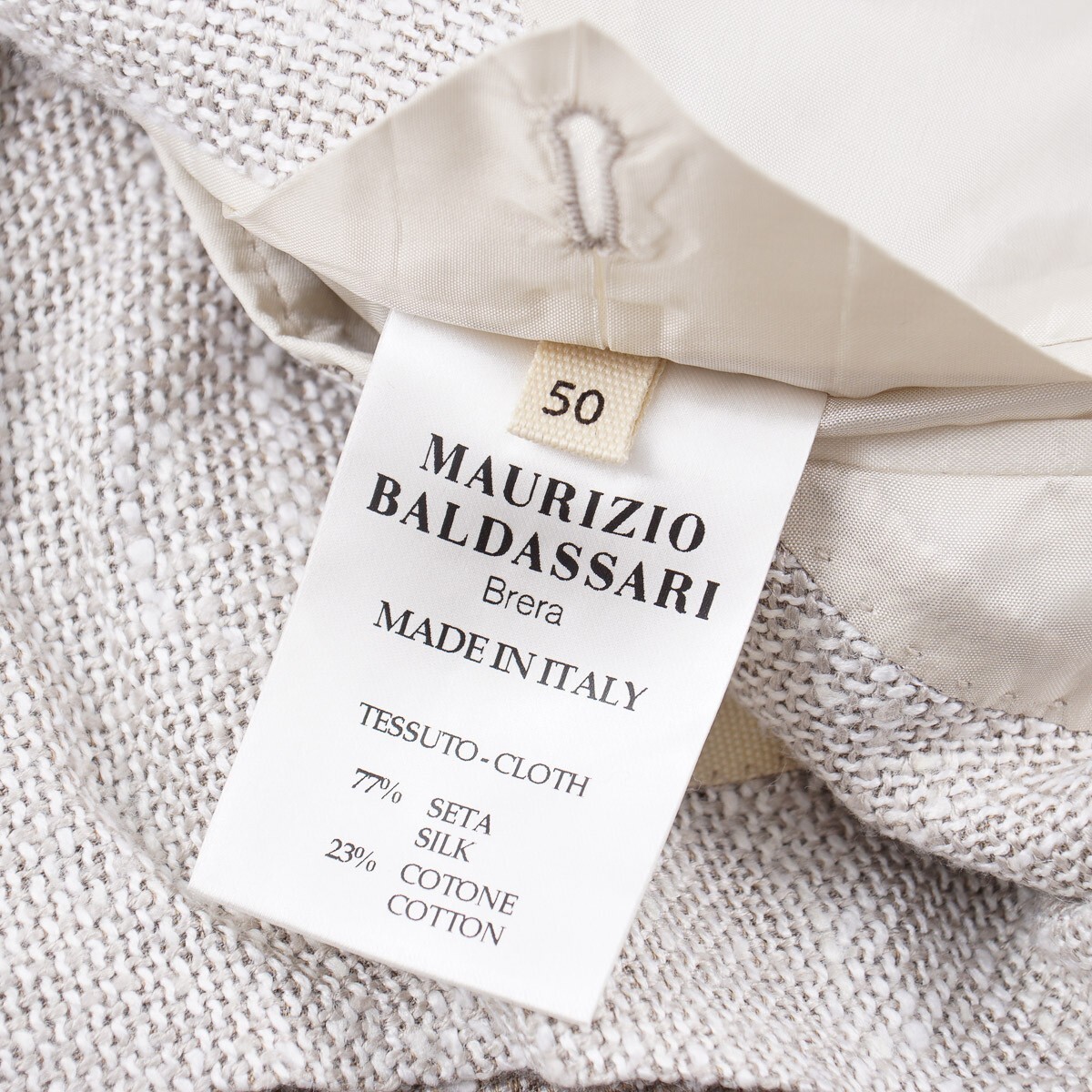 Pre-owned Maurizio Baldassari Slim-fit Silk-cotton 'soft Jacket' Sport Coat 40r (eu 50) In Gray