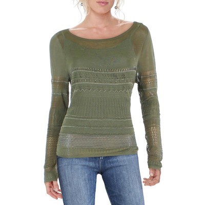 

Женский прозрачный свитер цвета металлик Lauren Ralph Lauren, пуловер, рубашка BHFO 7988, Olive