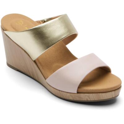 Женские босоножки Rockport OJ Briah из кожи на танкетке без застежки с двумя ремешками, BHFO 3711