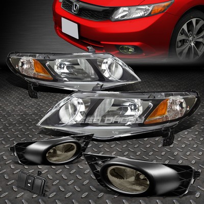 ЧЕРНАЯ ФАРА + ЖЕЛТЫЙ ПОВОРОТНЫЙ СИГНАЛ + ДЫМЧАТАЯ ПРОТИВОТУМАННАЯ ФАРА + ВЫКЛЮЧАТЕЛЬ ДЛЯ 09-11 CIVIC 4DR