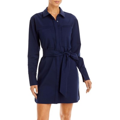

Мини-платье-рубашка для работы с воротником Good American Womens BHFO 8423, Navy