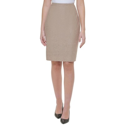 

Calvin Klein Женская трикотажная офисная юбка-карандаш миди Petites BHFO 9448, Luggage/cream