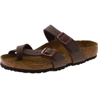Сандалии на плоской подошве из коричневой кожи Birkenstock для девочек Mayari 30 BHFO 0401