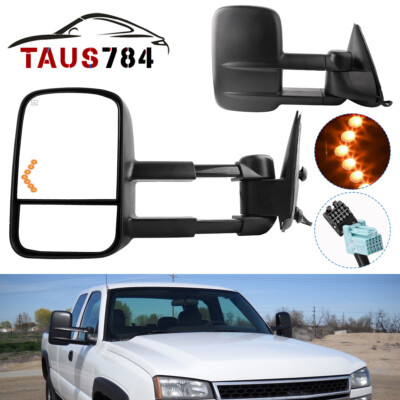 Pair Power Heated Tow Mirrors for 2003-2006 Chevy Silverado 1500 2500HD 3500HD