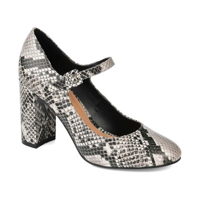 

Journee Collection Женские Туфли-лодочки Shayla Black-Ivory 9 Medium (B,M) BHFO 2102, Snake, Shayla