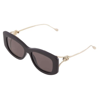 Pre-owned Gucci Grey Cat Eye Ladies Sunglasses Gg1566s 001 55 Gg1566s 001 55 In Gray