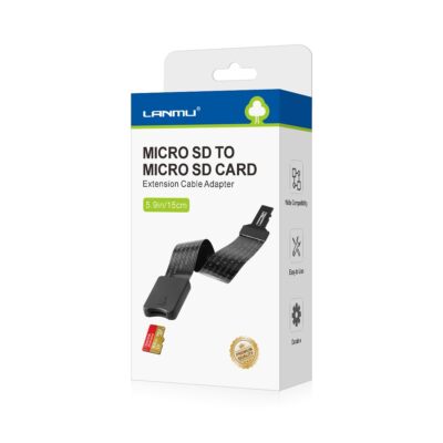 LANMU Micro SD to Micro SD Card Extension Cable Adapter Flexible Extender Com...
