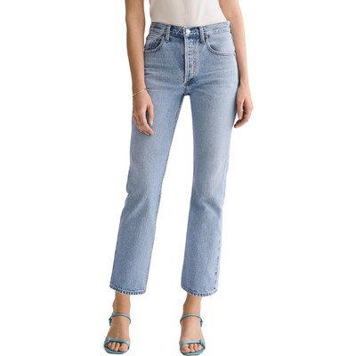 

Agolde Womens Ripley Синие джинсы прямого кроя из органического хлопка  BHFO 2454, Riptide