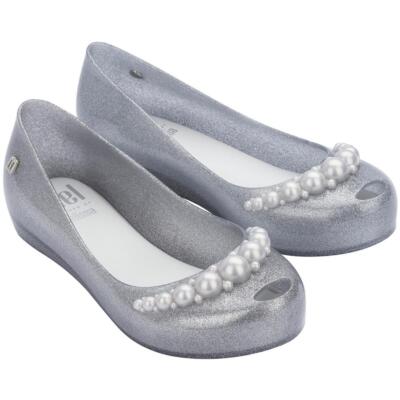 

Mel Dreamed by Melissa Girls ULTRAGIRL Повседневная обувь без шнуровки BHFO 5075, Silver glitter, ULTRAGIRL