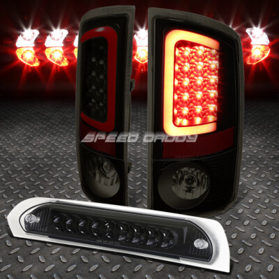 ДЫМЧАТЫЙ КОРПУС ПРОЗРАЧНОГО 3D СВЕТОДИОДНОГО ЗАДНЕГО ФОНАРЯ + 3-Я ТОРМОЗНАЯ ГРУЗОВАЯ ЛАМПА ДЛЯ 02-05 DODGE RAM