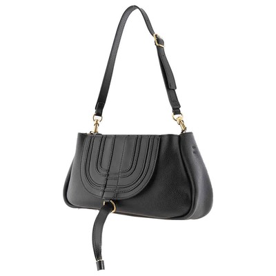 Pre-owned Chloé Chloe Black Leather Marcie Clutch Bag Chc23ss601j89001
