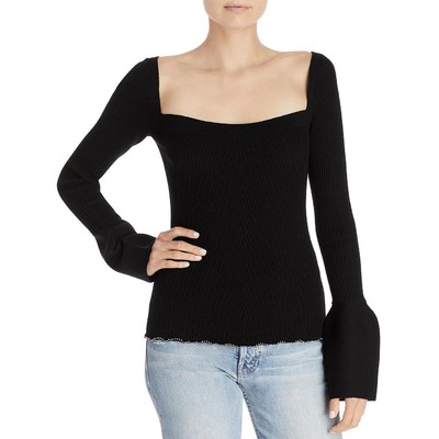 

Женский черный шерстяной вязаный пуловер в рубчик 3.1 Phillip Lim  BHFO 1000