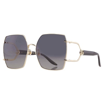 Pre-owned Gucci Grey Gradient Butterfly Ladies Sunglasses Gg1564sa 001 61 Gg1564sa 001 61 In Gray
