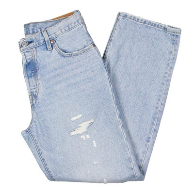 Женские синие джинсовые джинсы Levis свободного кроя с прямыми штанинами 25/30 BHFO 0378