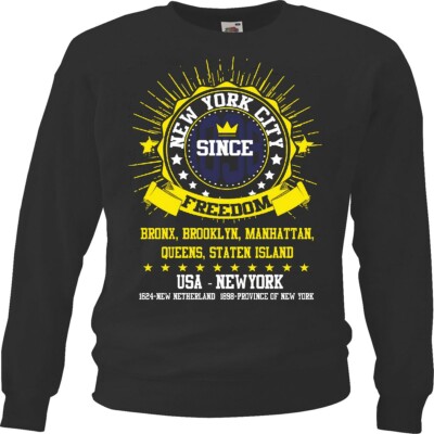 Sweatshirt NEW YORK CITY BRONX BROOKLYN MANHATTAN USA COLLEGE NEW YORK CITY