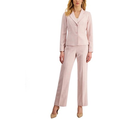Женский рабочий брючный костюм Le Suit, розовый в елочку, 2шт, 4 BHFO 3351