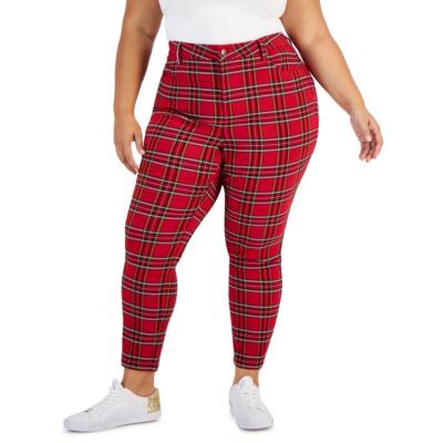 Женские клетчатые узкие брюки Tommy Hilfiger на щиколотке Plus BHFO 2621