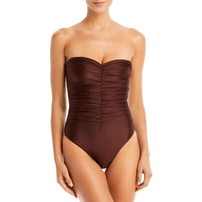 

JADE swim Женский цельный купальник Yara без бретелек со сборкой Купальник BHFO 8190, Chocolate sheen