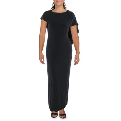 Женское вечернее платье-накидка из черного жоржета Lauren Ralph Lauren 2 BHFO 5589