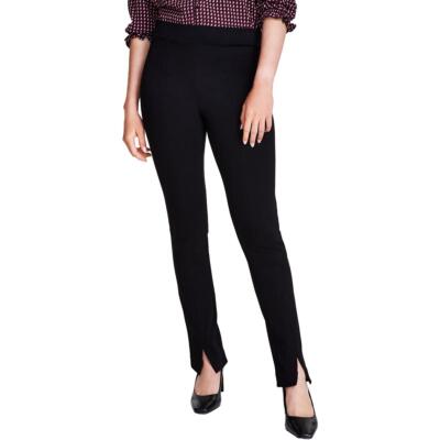CeCe Womens Black Pull On Mid Rise Wear to Work Straight Leg Pants L BHFO 0602