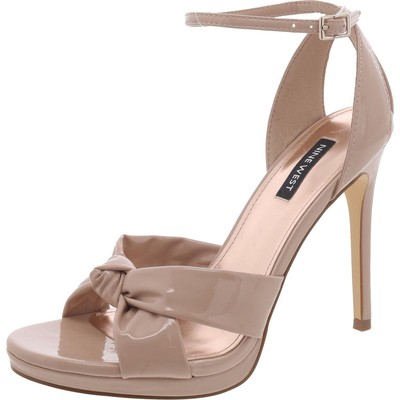 Женские лакированные туфли Nine West Lovya бежевого цвета с ремешком на щиколотке 7.5 Medium (B,M) BHFO 8033