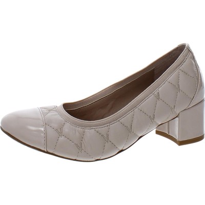 

Женские стеганые туфли Vionic Olympia из рубиновой кожи с круглым носком на блочном каблуке BHFO 1378, Nude, Olympia Ruby