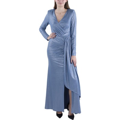 Женское синее вечернее платье с металлическими рюшами Vince Camuto 8 BHFO 0253