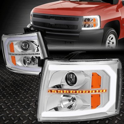 ДЛЯ 07-14 SILVERADO LED DRL ТРУБКА + КОМПЛЕКТ ФАР ДЛЯ ПРОЕКТОРА ПОСЛЕДОВАТЕЛЬНОГО СИГНАЛА