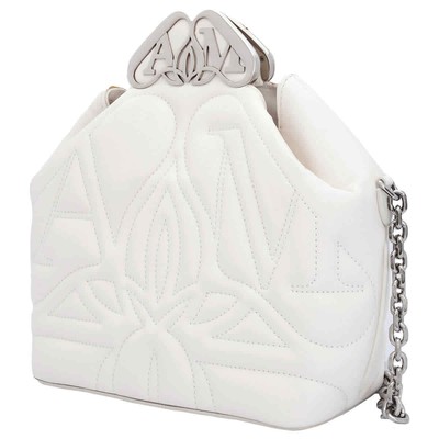 Pre-owned Alexander Mcqueen The Seal Box Crossbody Bag 762503 1ble2 9210 In Soft Ivory