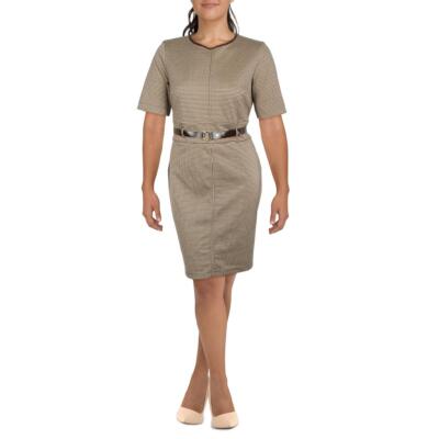 

Женское коричневое вязаное платье с узором «гусиные лапки» Lauren Ralph Lauren  BHFO 6247, Tan/brown